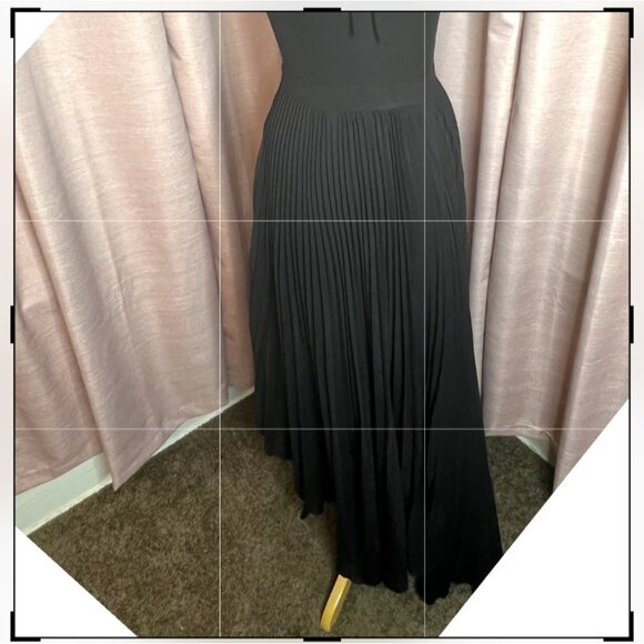 Charles Rafael For Zango XS Black Halter Pleated Maxi Dress  Elegant Evening USA - Picture 15 of 16